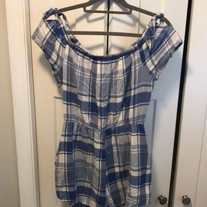 Lush plaid romper with pockets